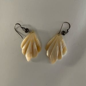 Mother Of Pearl/shall Sterling Earrings
